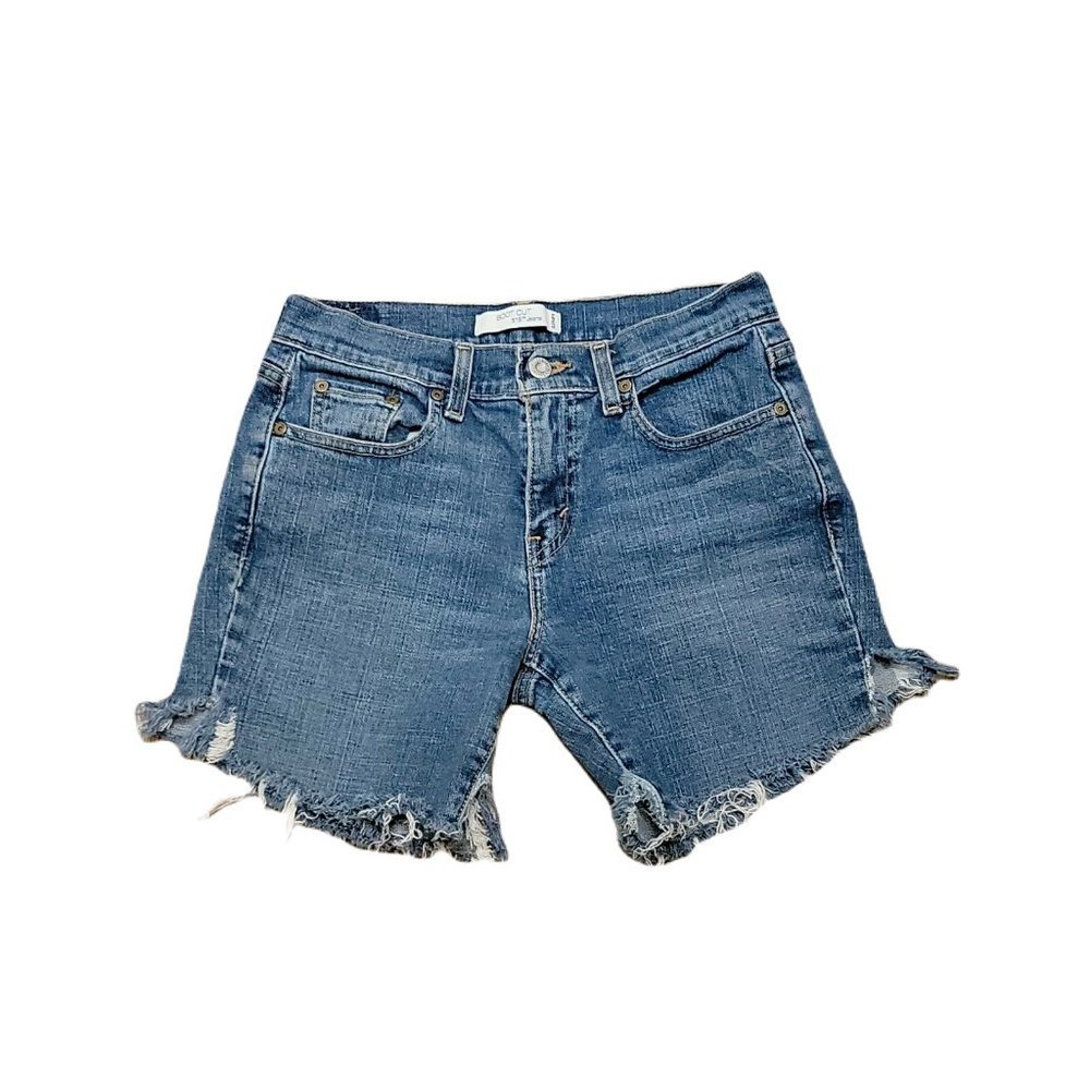 Levi's 515 Cut Off Denim Jean Shorts ~ Sz 4 ~ Mid Rise ~ 5.5 Inch Inseam